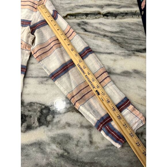 Women's Tommy Bahama Cotton Blend Striped Button-Up Top Long-Sleeve / Sz M / EUC - Picture 8 of 8